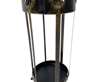 Vienna Secession Patinated Metal Umbrella Stand, 1900s
